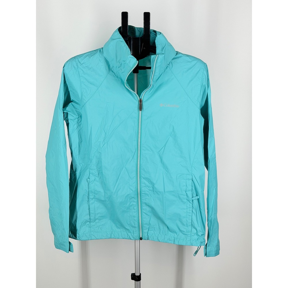 Columbia Womens Switchback III Rain Jacket Aqua Blue Large